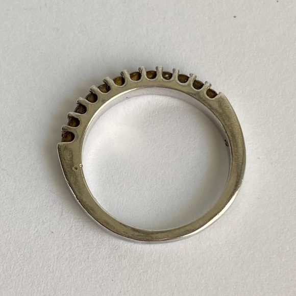 Citrine Band Ring Sterling Silver Gemstone November Birthstone Dainty Size 7.75 - Picture 7 of 11